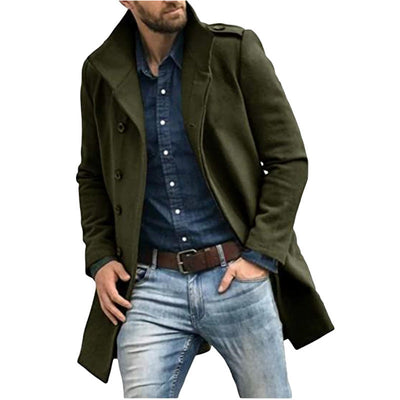 Herren eleganter Trenchcoat mit doppelter Knopfleiste und praktischem Innenfutter Aliams
