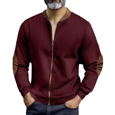 Herren sportliche Bomberjacke mit modernen Lederakzenten Aliams