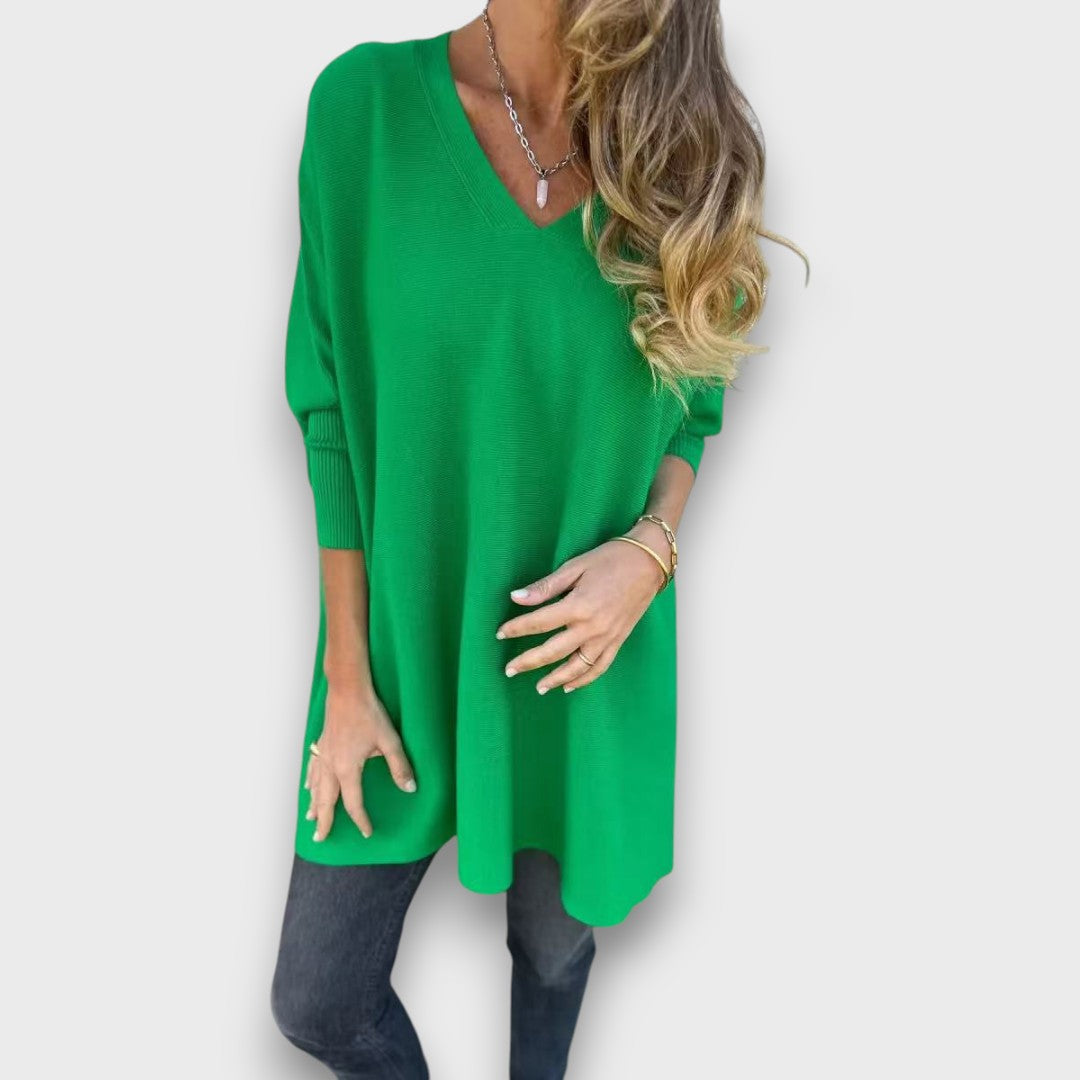 Leona – Locker gestrickte Tunika mit V-Ausschnitt
