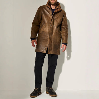 Herren hochwertige Lammfell-Langjacke Aliams