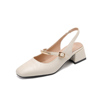 Damen Dirndl Schuhe | Klassische Slingback-Schuhe mit Blockabsatz