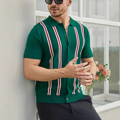 Herren kurzärmliges modisches Hemd mit Streifen Aliams