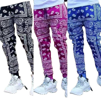 Herren Trendige Jogginghose mit Bandana-Muster Aliams