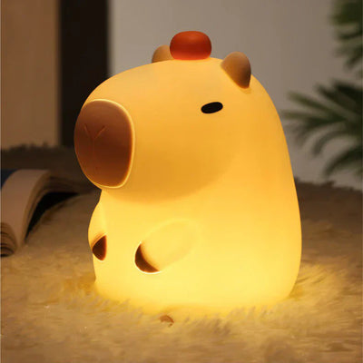 Capybara Lumière | Verspielte LED Nachttischlampe mit Schildkröte