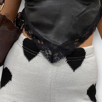 Nuvia – Weite Hose mit Herzmuster