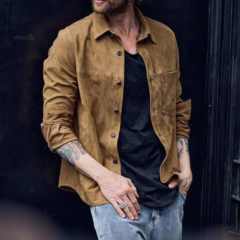 Herren Suede-Lederjacke im modernen Schnitt Aliams