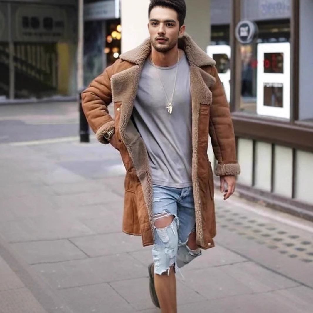 Herren Teddyfell-Langmantel Aliams