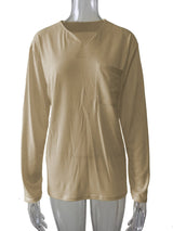 Khaki mit Tasche, Langarm