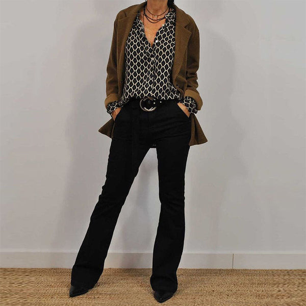 Beata - elegante damenbluse mit v-ausschnitt