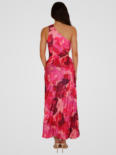 AURORA ONE SHOULDER PLISSEEKLEID