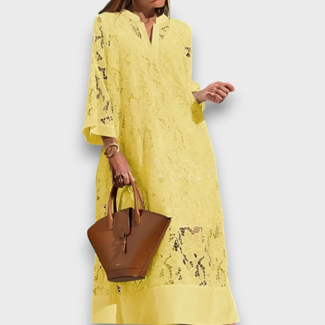 Ismee – Luftiges Kleid mit Print und kurzen Ärmeln