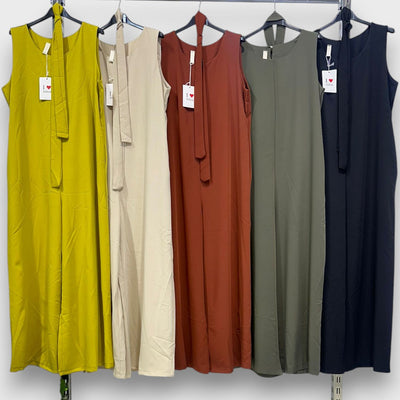 Delia – Jumpsuit mit Taillenschleife und weitem Bein