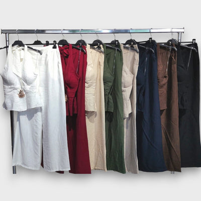 Lorinne – Zweiteiliges Set mit Bindedetail und Peplum