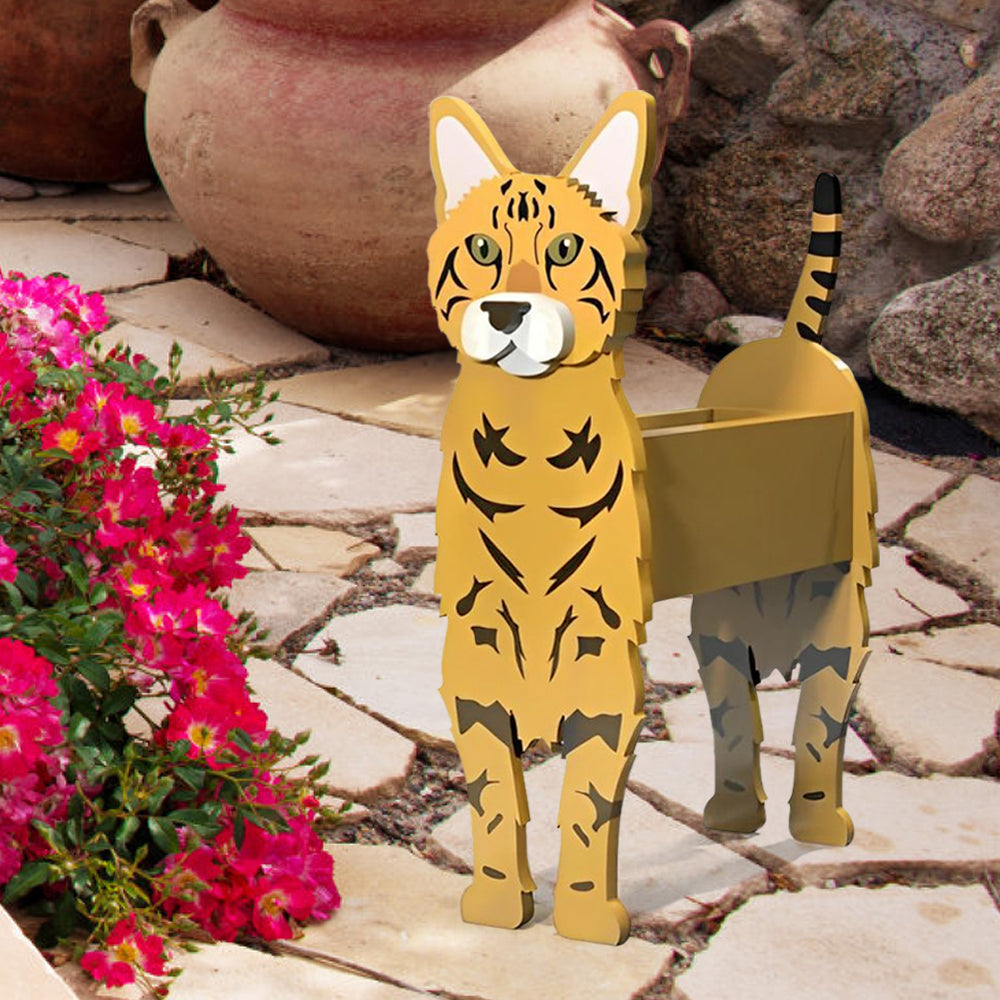 Bengal Cat Flower Pot