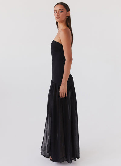 Selia | Langes, Trägerloses, Fließendes Kleid