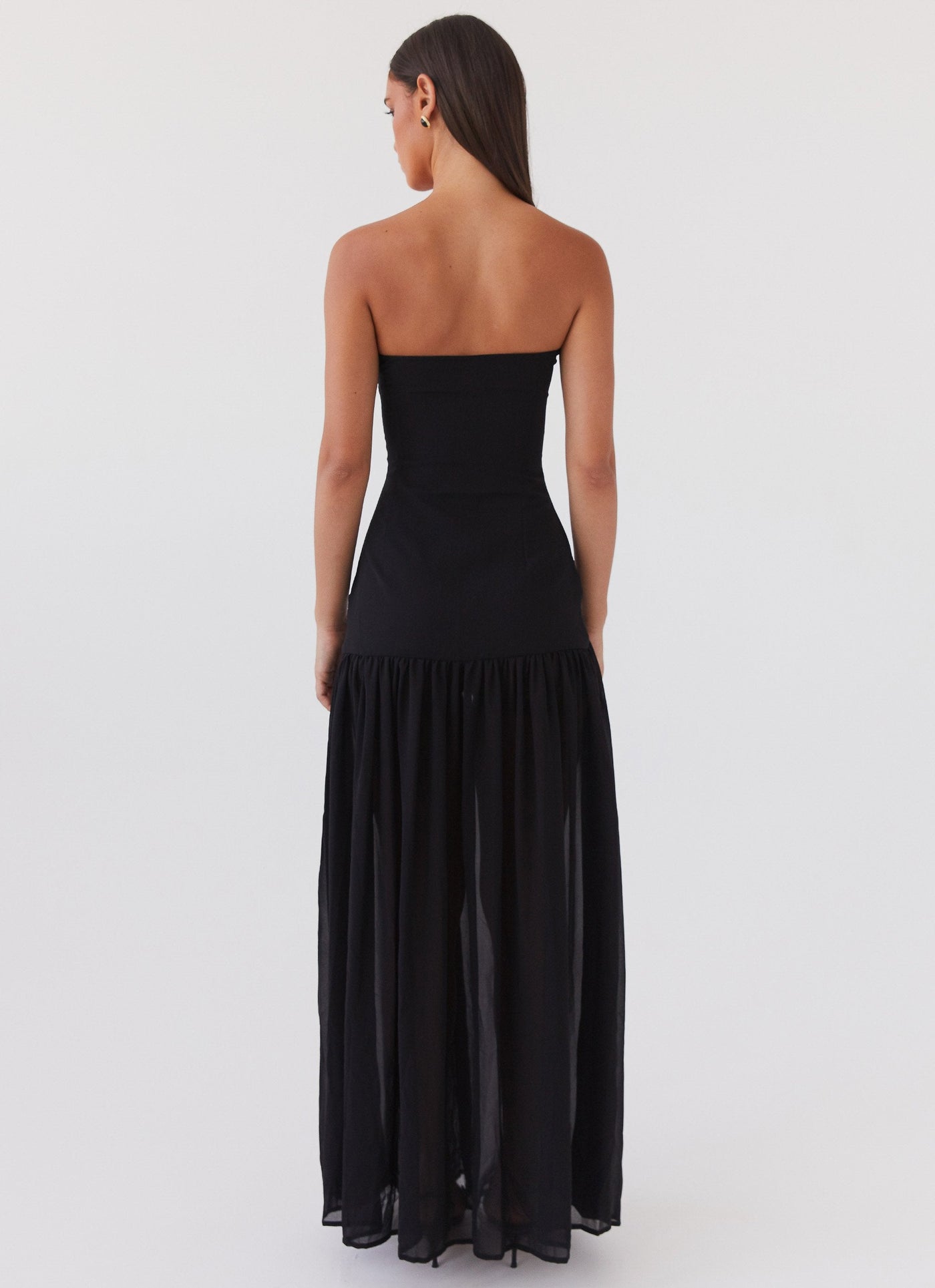 Selia | Langes, Trägerloses, Fließendes Kleid