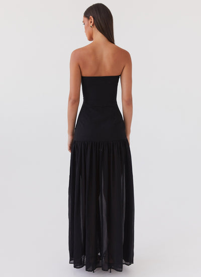 Selia | Langes, Trägerloses, Fließendes Kleid