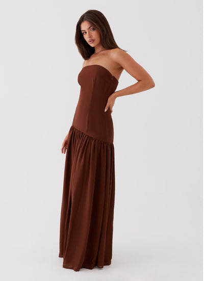 Selia | Langes, Trägerloses, Fließendes Kleid