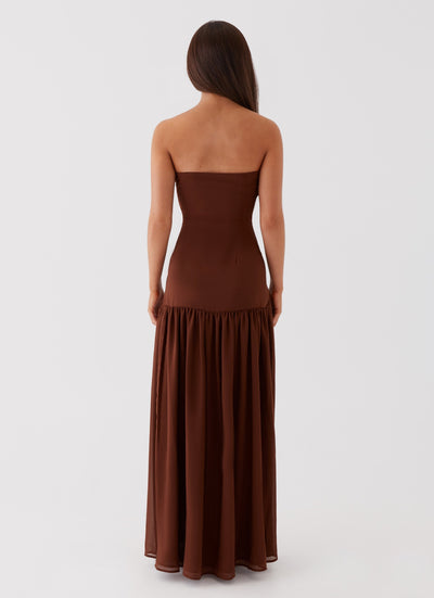 Selia | Langes, Trägerloses, Fließendes Kleid