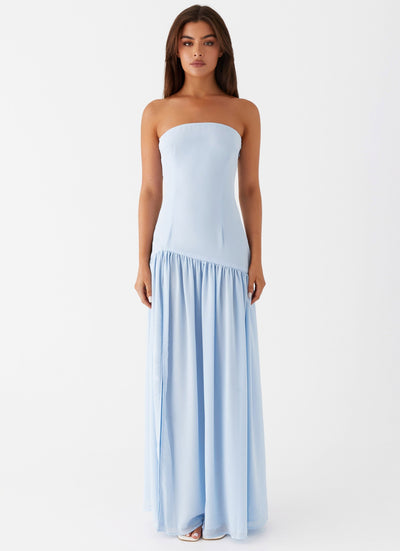 Selia | Langes, Trägerloses, Fließendes Kleid