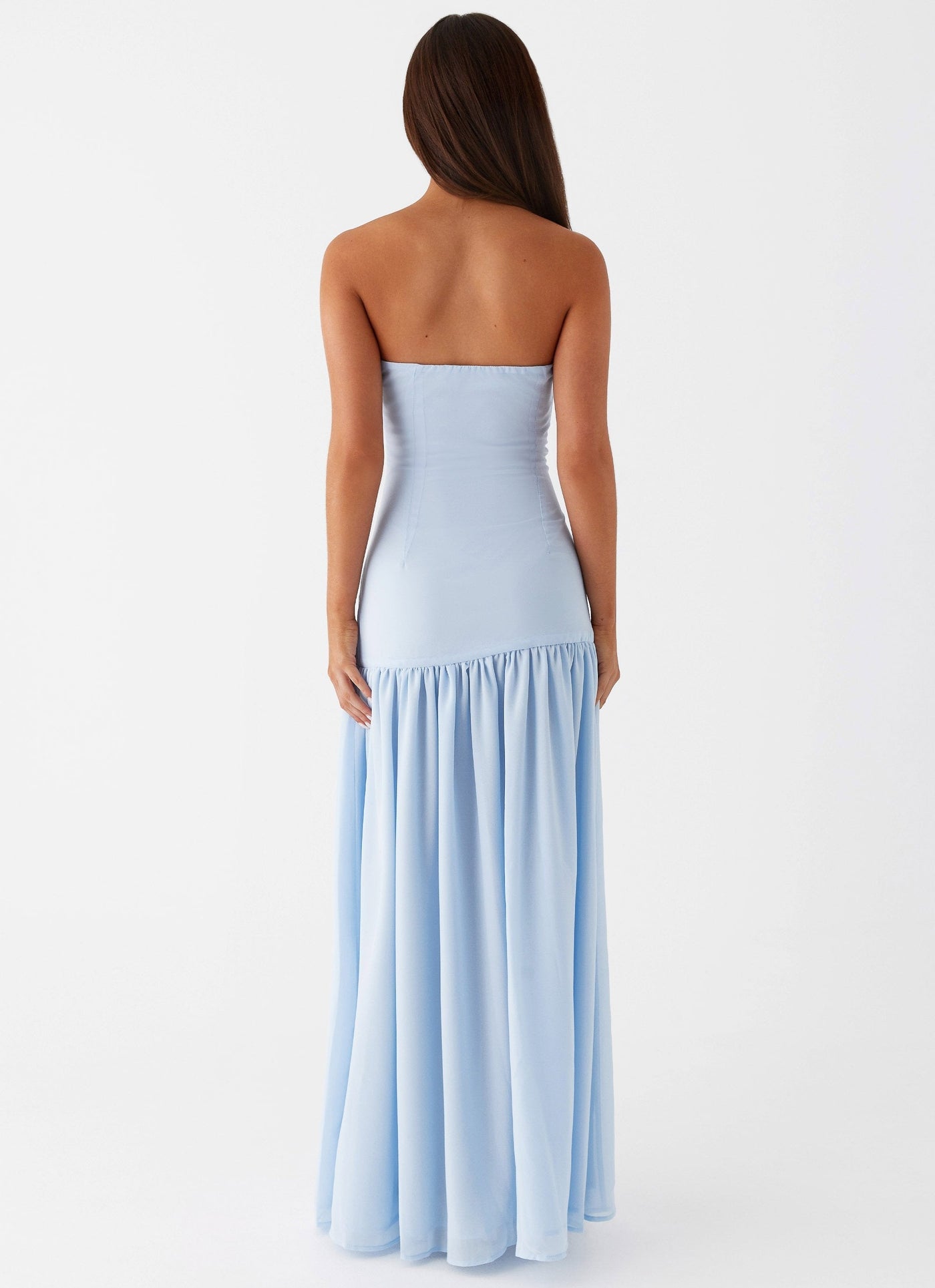 Selia | Langes, Trägerloses, Fließendes Kleid