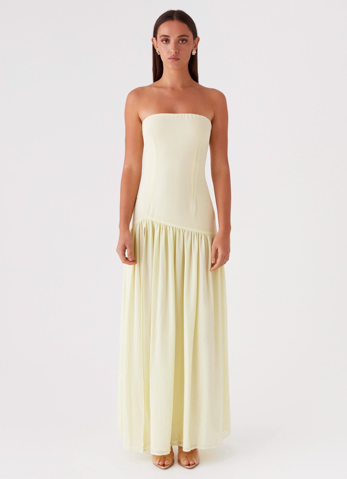 Selia | Langes, Trägerloses, Fließendes Kleid