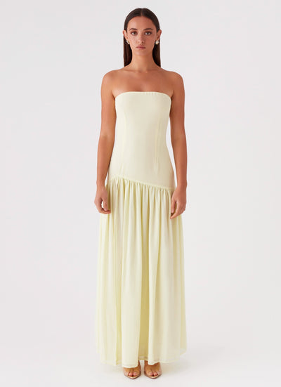 Selia | Langes, Trägerloses, Fließendes Kleid