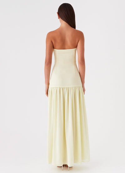 Selia | Langes, Trägerloses, Fließendes Kleid