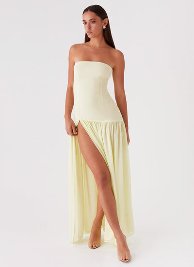 Selia | Langes, Trägerloses, Fließendes Kleid