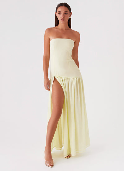Selia | Langes, Trägerloses, Fließendes Kleid