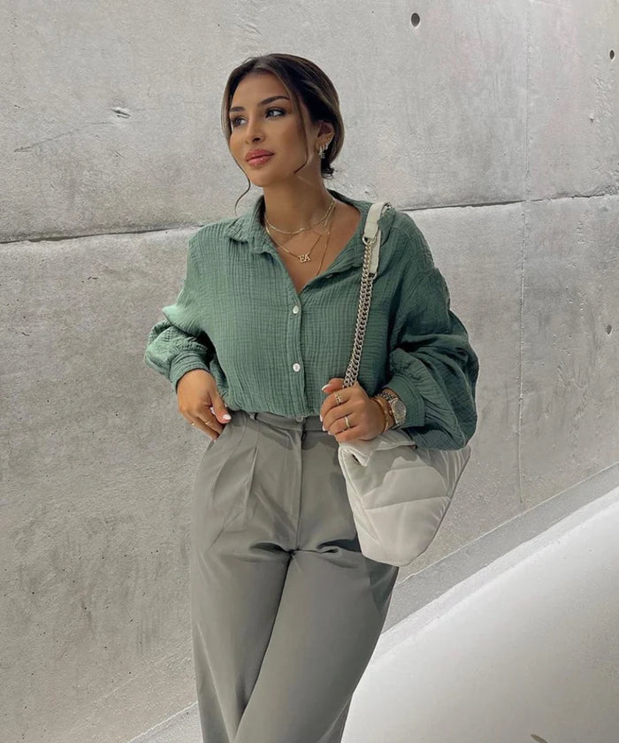 Pandora - übergroße musselinbluse