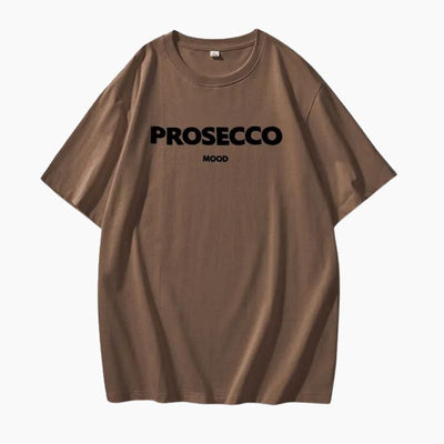 Poppy | Modisches Prosecco Print Oversized T Shirt