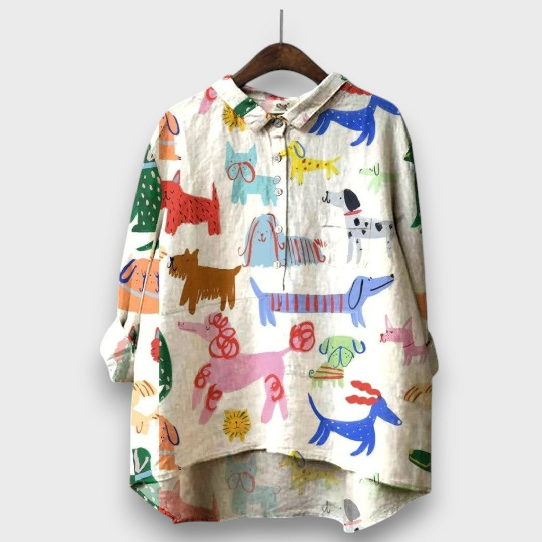 Lunora – Bluse mit verspieltem Animal Print