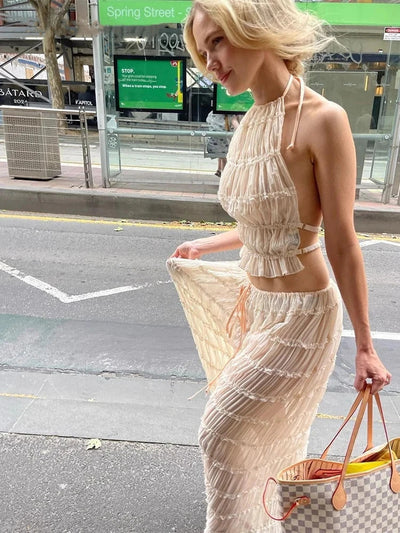 AVA - Langer Faltenrock Set