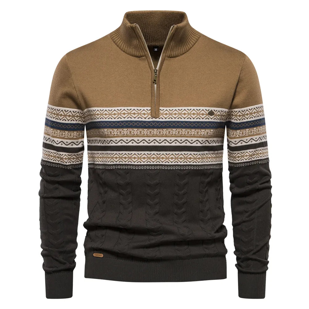 Herren Retro Half-Zip Pullover