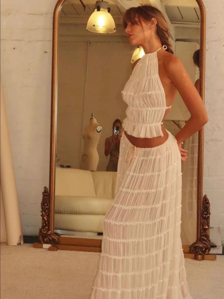 AVA - Langer Faltenrock Set