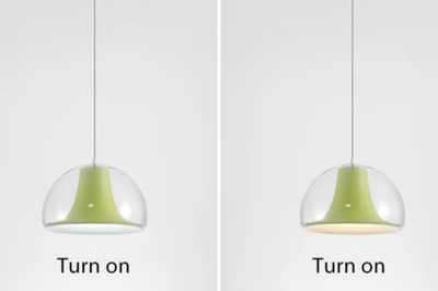 Halbkreisförmige Quallen Glas Pendelleuchte