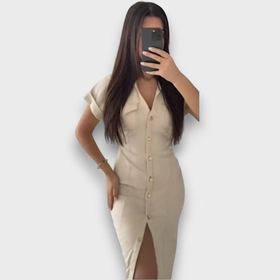 Venera – Figurnahes Hemdblusenkleid mit Knopfleiste