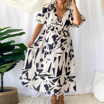 DARINA | Élégante robe maxi fluide rouge et rose