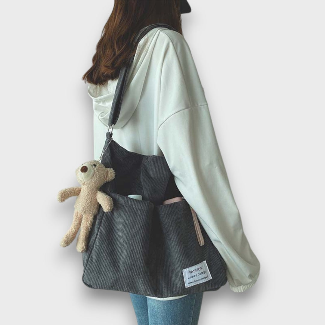 Talema – Cord Schultertasche mit Mehrfachtaschen