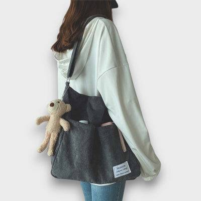 Talema – Cord Schultertasche mit Mehrfachtaschen