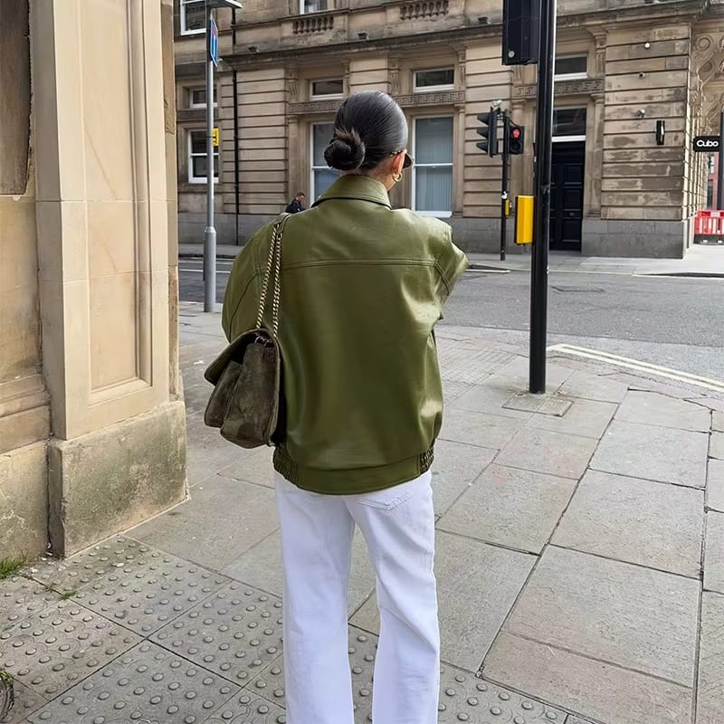 Clarice - Oversized Lederjacke