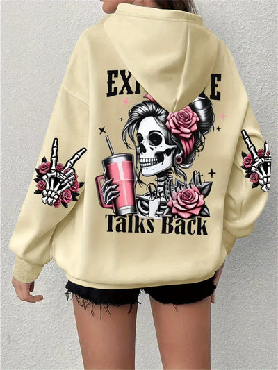 Camellia | Kapuzenpulli mit lustigem Aufdruck für Freizeitspaß