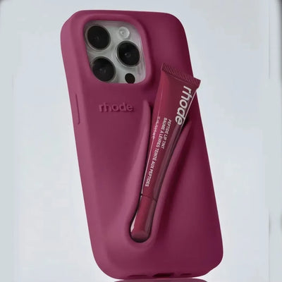 iPhone Silikonhülle mit Lippenstifthalter