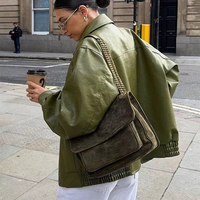 Clarice - Oversized Lederjacke