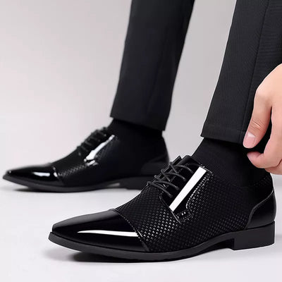 Elegante Strass Leder Schuhe für Herren