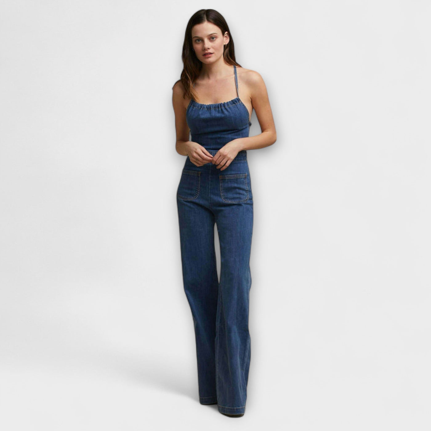 Ardena – Denim-Jumpsuit mit offenem Rücken