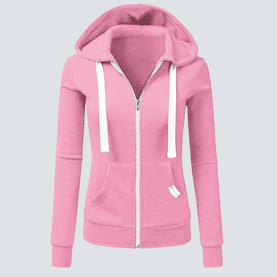 Angela - Kapuzenpullover aus Wolle mit Kordelzug und Reißverschluss