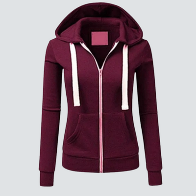 Angela - Kapuzenpullover aus Wolle mit Kordelzug und Reißverschluss