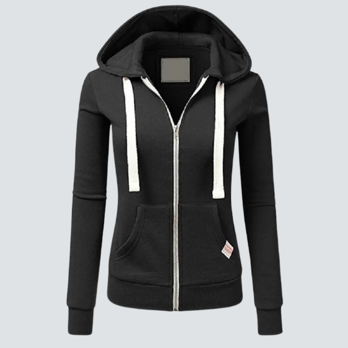 Angela - Kapuzenpullover aus Wolle mit Kordelzug und Reißverschluss